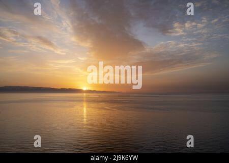 Sunset over the sea. Sicily, Italy. Stock Photo