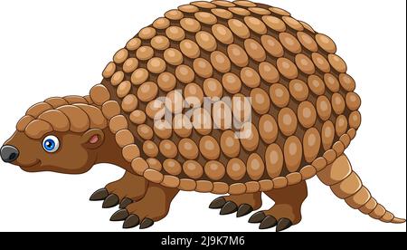 Cartoon glyptodont on white background Stock Vector