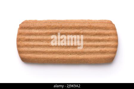 Top view of single ginger biscuit isolated on white Stock Photo