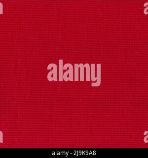 Red color textile texture coarse fabric, high quality blue fabric macro shooting Stock Photo