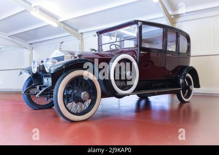 GALDAMES, SPAIN-AUGUST 8, 2021: 1924 Rolls-Royce Silver Ghost 40 50 HP Limousine in Torre Loizaga (Miguel de la Via) Car Museum Stock Photo