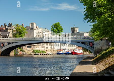 Spring afternoon at Lendal Bridge over river Ouse in York, North Yorkshire, England. Stock Photo