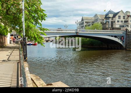 Spring afternoon at Lendal Bridge over river Ouse in York, England. Stock Photo