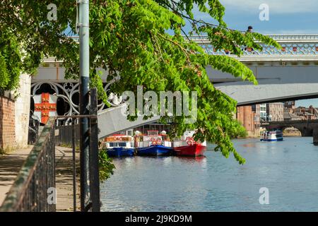 Spring afternoon at Lendal Bridge over river Ouse in York, North Yorkshire, England. Stock Photo