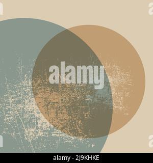 Grunge decore background, old round texture. Abstract circle. The effect of an aged surface. Vector Stock Vector