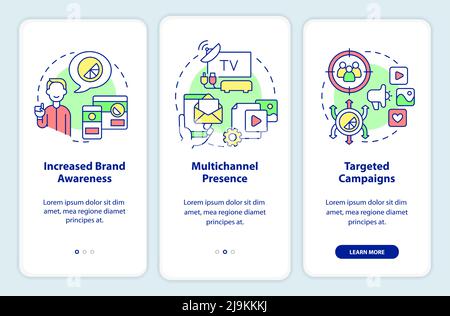 Digital transformation pros onboarding mobile app screen Stock Vector
