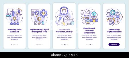 Digital first strategy onboarding mobile app screen Stock Vector