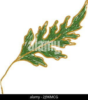 Ukrainian folk poppy embroidered green leave Stock Vector