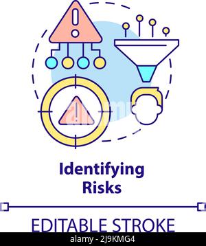 Identifying risks concept icon Stock Vector