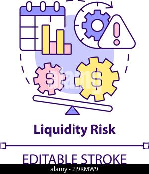 Liquidity risk concept icon Stock Vector