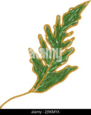 Ukrainian folk poppy embroidered green leave Stock Vector