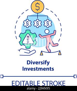Diversify investments concept icon Stock Vector