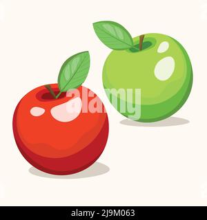 Apple icon isolated on white background. Natural delicious fresh ripe tasty fruit. Template vector illustration for packaging, banner, card and other Stock Vector