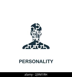Personality icon. Monochrome simple Psychology icon for templates, web design and infographics Stock Vector