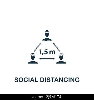 Social Distancing icon. Monochrome simple New Normality icon for ...
