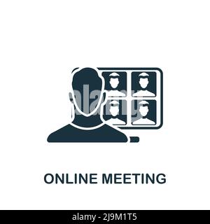 Online Meeting icon. Monochrome simple Quarantine icon for templates, web design and infographics Stock Vector