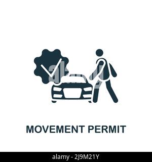 Movement Permit icon. Monochrome simple Quarantine icon for templates, web design and infographics Stock Vector