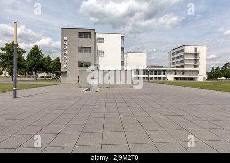 Modernist Buildings in the Bauhaus campus in Dessau, Saxony-Anhalt,Germany Stock Photo