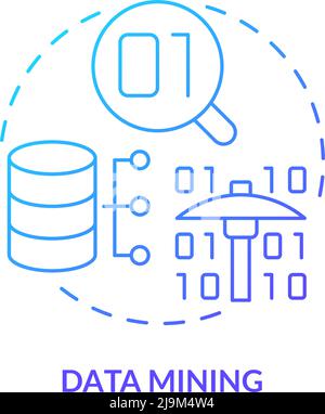 Data mining blue gradient concept icon Stock Vector
