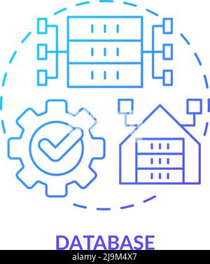 Database blue gradient concept icon Stock Vector