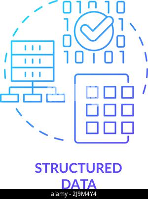 Structured data blue gradient concept icon Stock Vector