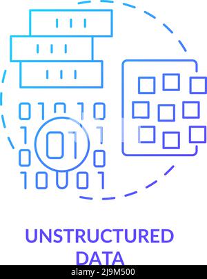 Unstructured data blue gradient concept icon Stock Vector