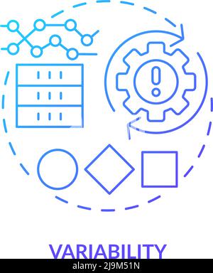 Variability blue gradient concept icon Stock Vector