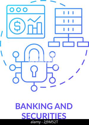 Banking and securities blue gradient concept icon Stock Vector