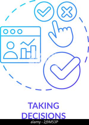 Taking decisions blue gradient concept icon Stock Vector