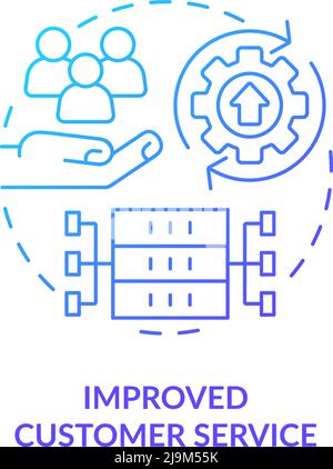Improved customer service blue gradient concept icon Stock Vector
