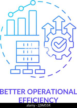 Better operational efficiency blue gradient concept icon Stock Vector