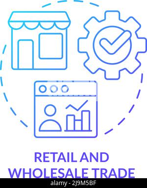 Retail and wholesale trade blue gradient concept icon Stock Vector