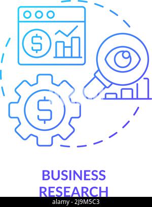 Business research blue gradient concept icon Stock Vector