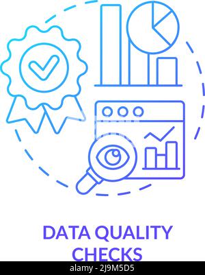Data quality checks blue gradient concept icon Stock Vector