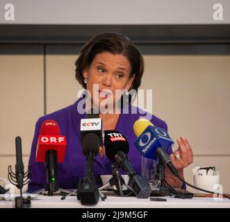 London, England, UK. 24th May, 2022. President of Sinn Fein MARY-LOU MCDONALD is seen during a press conference with organised by Foreign Press Association in London. (Credit Image: © Tayfun Salci/ZUMA Press Wire) Stock Photo