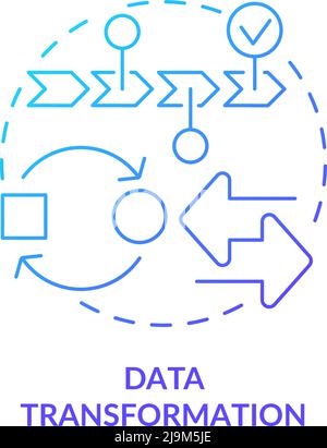 Data transformation blue gradient concept icon Stock Vector