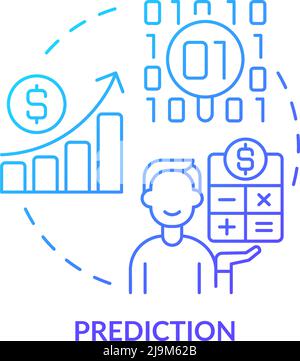 Prediction blue gradient concept icon Stock Vector