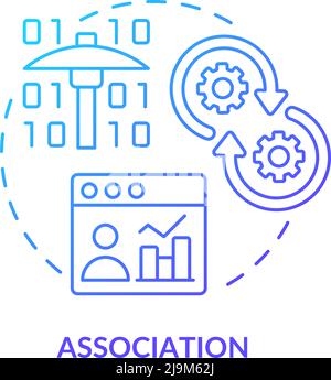 Association blue gradient concept icon Stock Vector