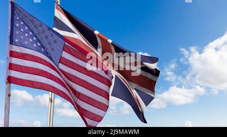 flag of uk, usa. A symbol of friendship and support. Stock Photo