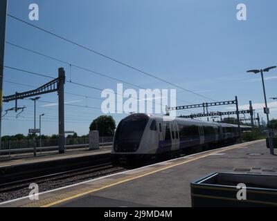 New Elizabeth Line passenger  train entering Maidenhead Railway station Berkshire England UK Stock Photo