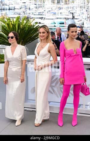 Lea Seydoux, Kristen Stewart, Nadia Litz, Denise Capezza & Lihi Kornows at  the 'Crimes of The Future' 75th Cannes Film Festival Photocall