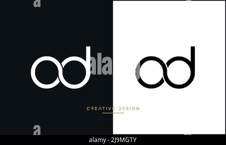 alphabet letter icon logo OD or DO Stock Vector