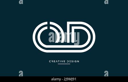 alphabet letter icon logo OD or DO Stock Vector