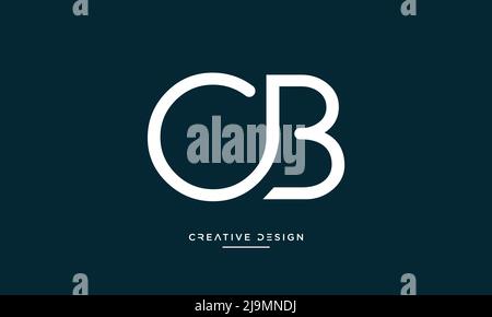 Alphabet Letters OB, BO Abstract Logo Vector Template Stock Vector