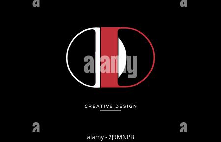 alphabet letter icon logo OD or DO Stock Vector