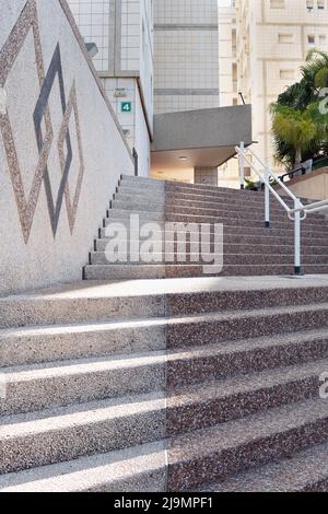 Ramat-Gan, israel-May 20, 2022. Stone steps of a stairway of a modern residental building Stock Photo