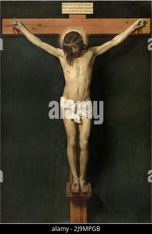 Title: The Crucified Christ Creator: Diego Rodríguez de Silva y Velázquez Date: c.1632 Dimensions: 248 x 169 cm Medium: oil on canvas Location: Museo Nacional del Prado Stock Photo