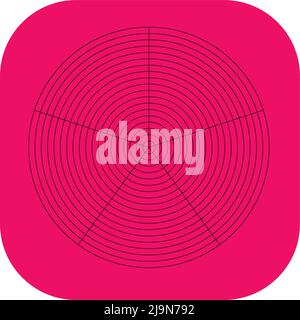 Polar, circular grid, mesh. Pie chart, graph element. Stock vector illustration, clip-art graphics Stock Vector