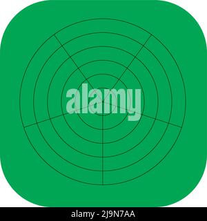 Polar, circular grid, mesh. Pie chart, graph element. Stock vector illustration, clip-art graphics Stock Vector