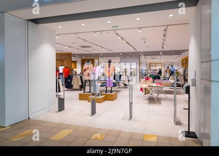 Interior of a brand new fashion clothing store. Panorama, Vilnius,  Lithuania 10 April 2022 Stock Photo - Alamy